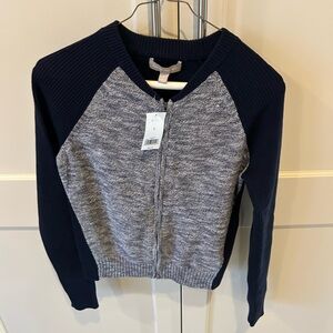 NWT! Banana Republic Navy zip front Sweater